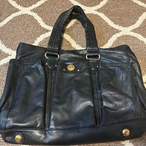 Marc Jacobs Black Leather Tote Bag
